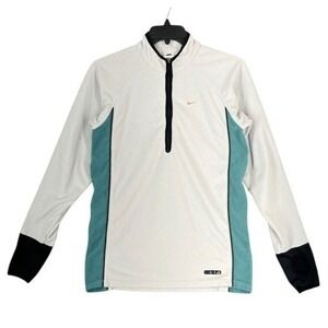 Vintage Nike Womens L 1/4 Zip Fleece Running Pullover Thumbhole Cold Weather Y2K